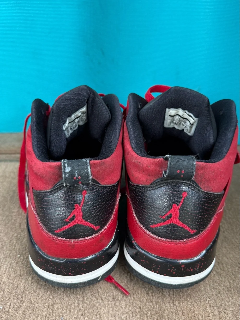 Jordan Red and Black Men's Basketball Sneakers size 11
